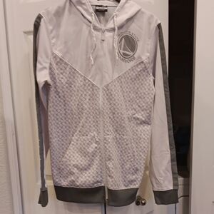 Unisex NBA Golden Gate Warrior Hoodie Jacket White and Gray Accents..Size M